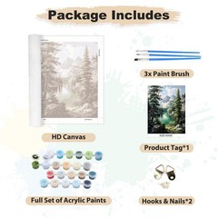 EOBROMD Paint by Numbers Kits for Adults Landscape 16x20inch, 08-Mountain