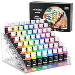 Acrylic Paint Organizer, 7 Layers Clear Storage Rack, Snap On Organizer for A…