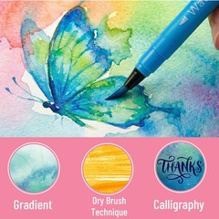 Mr. Pen- Watercolor Brush Pens, 36 Pack, Non-Toxic, Multicolor