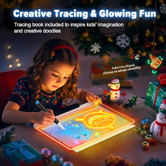 16-Inch Rechargeable LED Drawing Board, 9-Color Light Modes, Neon Art Dry Erase