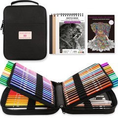 80 Colored Pencils Set – 72 Vibrant Colors, Soft Core Drawing Supplies for Adult