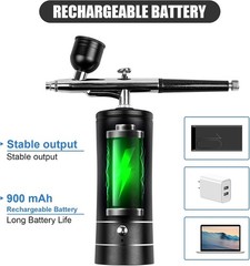 Airbrush Kit, Rechargeable Cordless Airbrush with Compressor, Non-Clogging Hi…