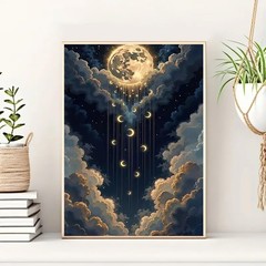 Moon Sky Cloud Diamond Art Kits for Adults, 5D Diamond Painting Kits for Adults