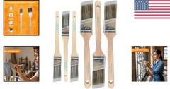 6-Pack Assorted Angle Paint Brushes – Stainless Steel and Flagged Bristles