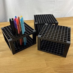 Monte Marte 96 Hole Pen And Pencil Stand Set Of 3 Used