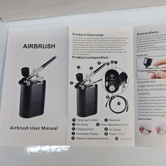 Airbrush Kit W/Compressor 50 Psi Non-clogging Rechargeable Painting, Nails,Cake