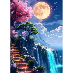 DPHERO Bright Moon Diamond Painting Kits for Beginners Adults,5D DIY USYZ781