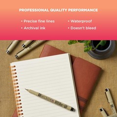 SAKURA Pigma Micron Fineliner Pens – Archival Black Ink, 6-Piece Set