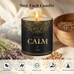 WarmEmbrace Lavender Scented Candles, 9 Oz Jar Candles for Home, Black