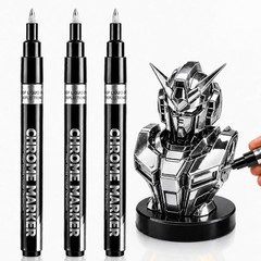 Silver Chrome Paint Markers, 3 Pack Liquid Mirror Chrome Paint Pens, 0.7mm Ex…