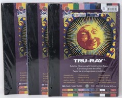 Lot (3) Pacon Tru-Ray Construction Paper 9×12 Assorted 150 Sheets Sulphite Heavy