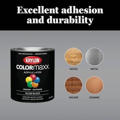 ColorMaxx Gloss Interior/Exterior Acrylic Latex Paint, White, 1/2 Pt. – 1 Each