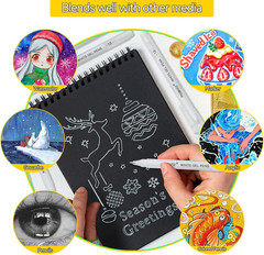 PANDAFLY White Gel Pens, 0.5Mm Extra Fine Point Opaque Archival Ink Pen for Jour