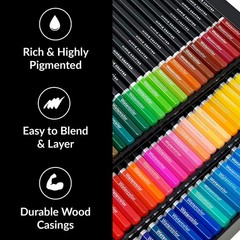 Watercolor Colored Pencils Professional 72-Piece Set Bulk For Adult Coloring