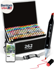262 Colors Alcohol Markers with Free App, Chisel & Fine Tip Alcohol-Based Marker