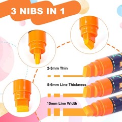 12 Colors Jumbo Graffiti Markers, Large 15Mm Felt Tip Permanent Acrylic Paint Pe