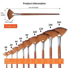 Artist Fan Paint Brushes Set,9 Pcs Professional Soft Anti-Shedding Fan Brush …