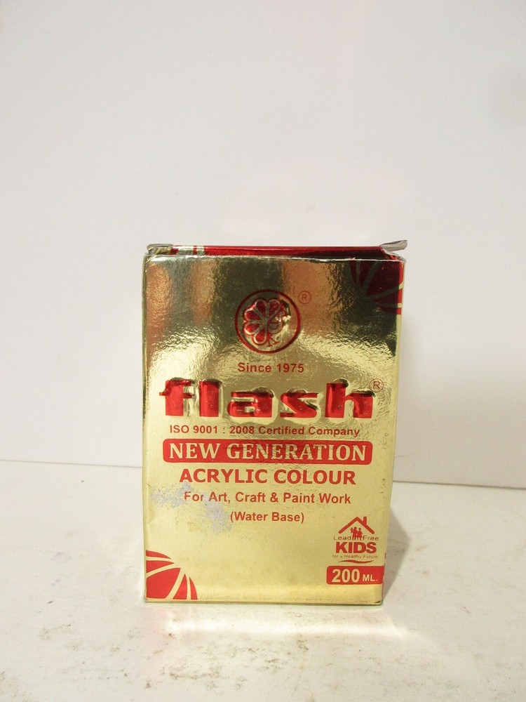 Flash New Generation Acrylic Color For Art, Golden Yellow 200ml *READ MORE