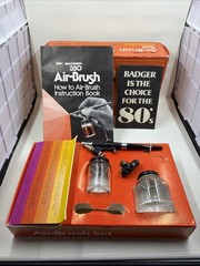 Vintage Badger Air Brush Set Accessories Model No 350 – NEW IN Box