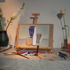 Tabletop Easel Stand for Painting, Solid Beech Wood, Natural