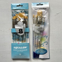 NIP 13pc ROYAL LANGNICKEL Paint Brushes Shader Wash Soft Grip Starter Assortment