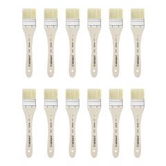 XDT#2806 Hake Artist Paint Brush 12 Piece Set #1.37in, Hog Bristle Flat Brushes