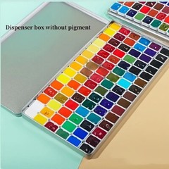 1PC 90-Grid Watercolor Packaging Box Tinplate Frosted Iron Box Paint Storage Box