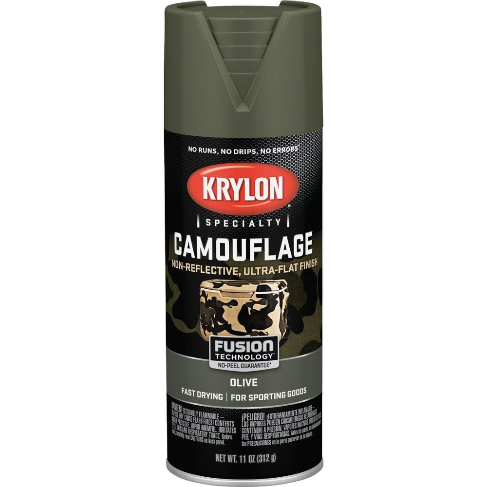 11 Oz Krylon K04293777 Fusion For Plastic Olive Spray Paint Camouflage