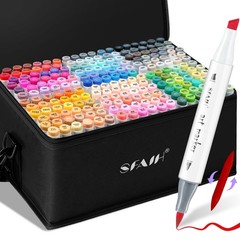 Alcohol Markers Brush & Chisel – 216 Colors Double Tipped Art Markers for Adu…