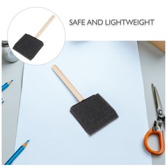 24Pcs Reusable Black Foam Paint Brushes Wood Handle for Preschool Art and Crafts