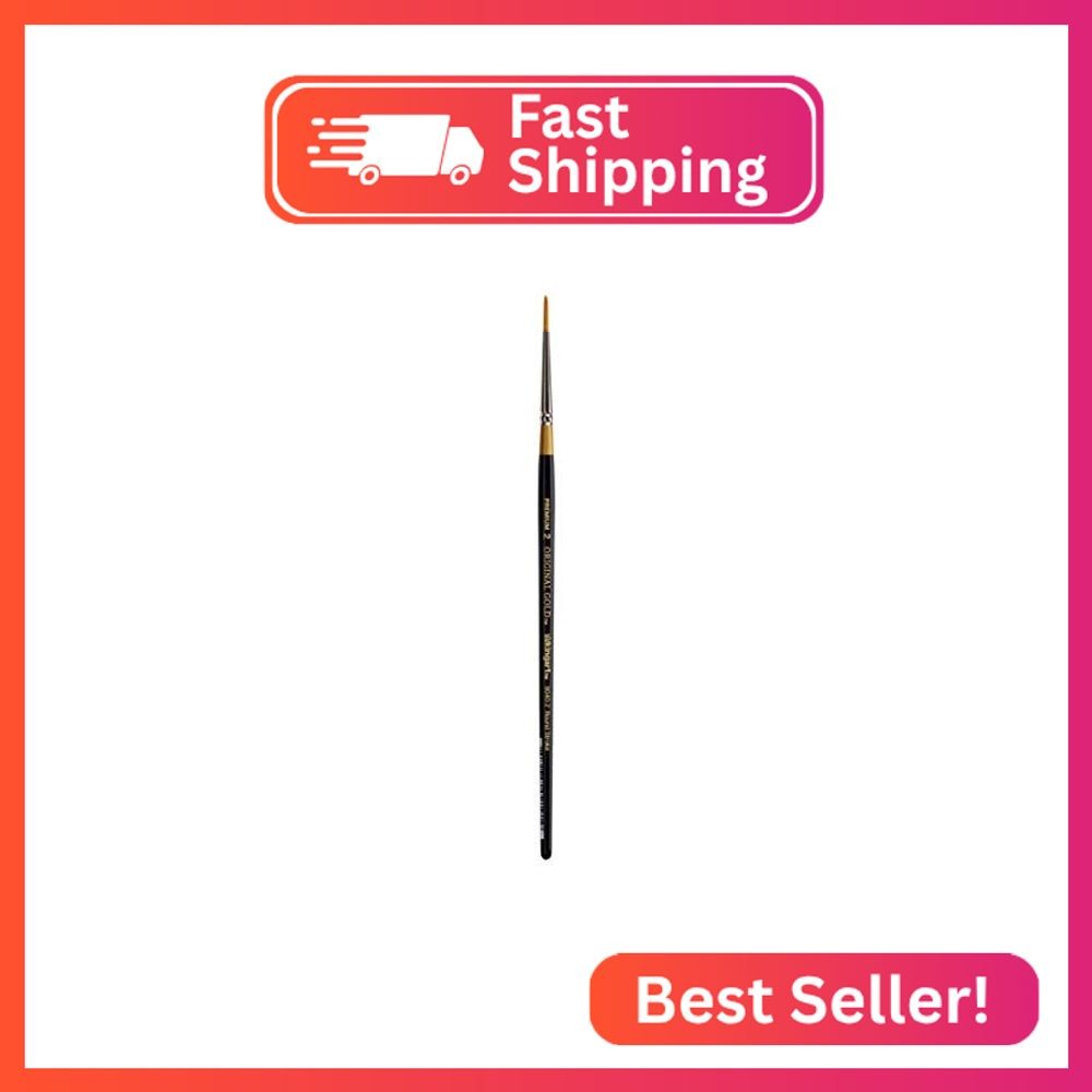 KINGART Premium Original Gold 9040-2 Round Stroke Series Artist Brush, Golden Ta