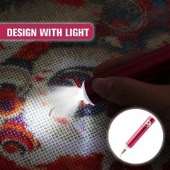 DAFENCHI Cordless Electric Diamond Painting Pen with Light, Hotpink