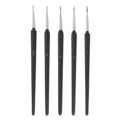 5 Pcs Detail Paint Brushes 5.5mm-11mm Pointed Tip (00000/000/00/0/1), Black