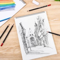 4 Pack Sketch Book, 9 x 12 Inch Sketchbook, 68lb/100gsm Spiral Bound Sketch P…