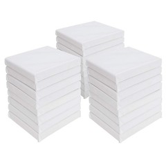 Mini Canvas Panels 6 x 6 inch Pack of 24, Cotton Pre-Stretched Small Canvas B…
