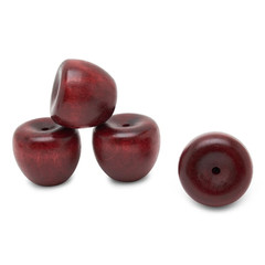 Dark Red Wooden Crab Apple 1-3/8″ Fake Fruit Vintage Kitchen Decor Woodpeckers
