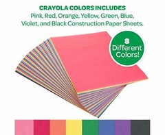 Crayola Colourful Construction Paper – Pack of 96 Sheets in 8 Colours – 9″x12″