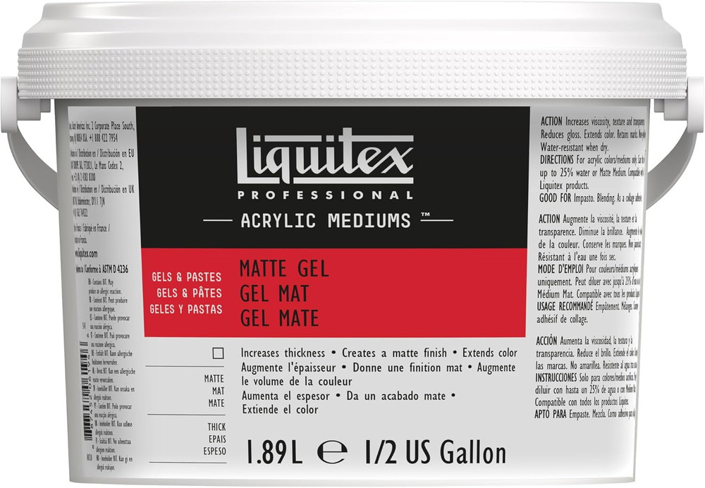 Premium Matte Gel Medium – 1.89L (Half Gallon) for Artists