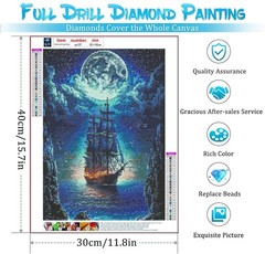 NEGHER 5D Landscape Diamond Painting Kits for Adults 11.8×15.7 inches, blue
