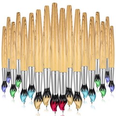 30 Paintbrush Pens – Retractable Bamboo Ballpoint Pens for Art Gifts & Party Fav