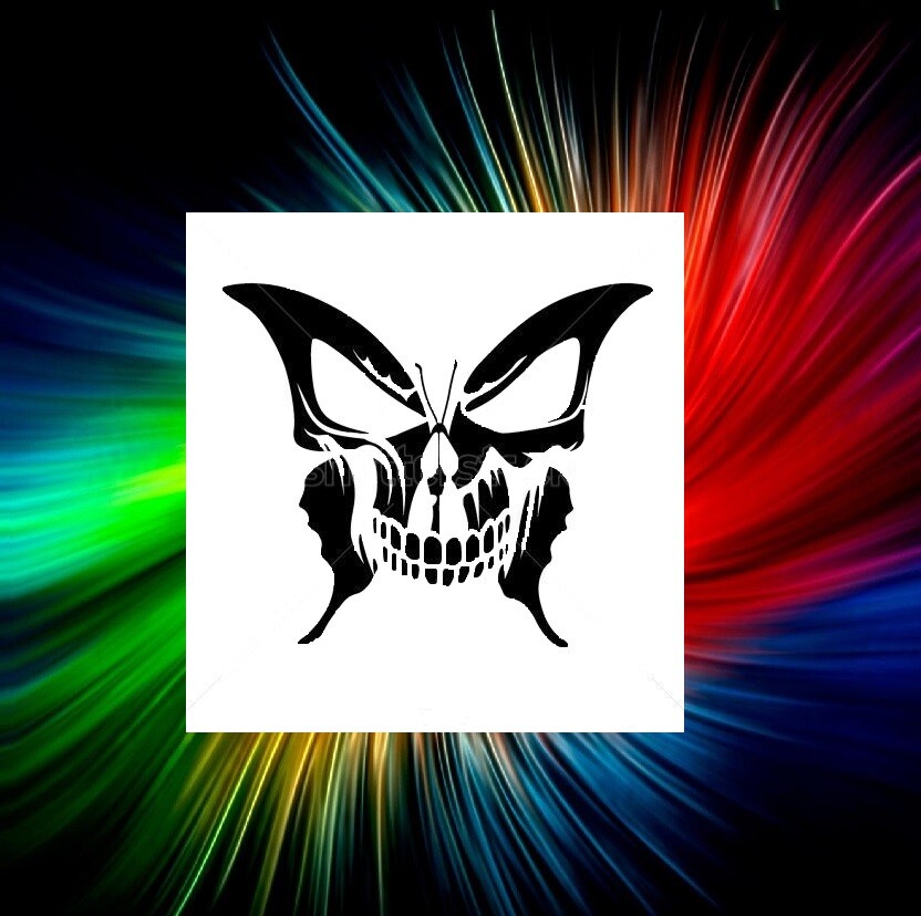 BUTTERFLY SKULL AIRBRUSH, PAINTING, ART, TEMPLATE STENCIL