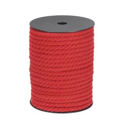 Cotton Rope 3 Strand Twisted Braided Rope Red 8mm Dia