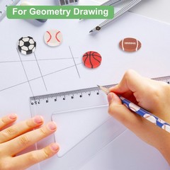 24 Pcs Sports Wooden Pencils 24 Pcs Sport Ball Erasers Football/Basketball Theme