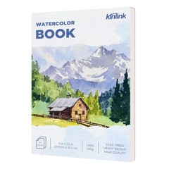 Watercolor Paper Pad, 9×12 140lb/300g Water Color 9×12, White-1pad (20pcs)