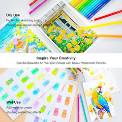 72-Color Professional Watercolor Pencils Set With Brush And Water Brush Pen