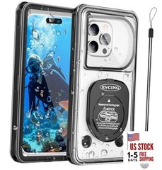 Waterproof Phone Case, Underwater Phone Cases for Snorkeling, IPX8 Diving Black