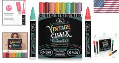 Multicolor Liquid Chalk Markers Set – 8 Vintage 6mm Tips for Classroom & Crafts