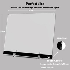 LED Note Board 12-Color Illuminated Acrylic Drawing Dry Erase 12×8.5″ Black