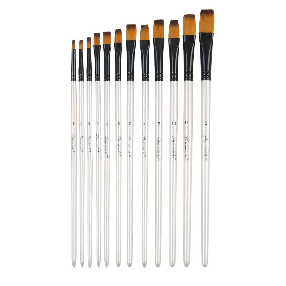 12PCS Artist Paint Brushes For Acrylic Oil Watercolour Painting Crafts Art Model