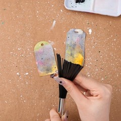 Flat/Round Splatter Brush,Abstract Art Brush for Adding Speckles Splatters Spots